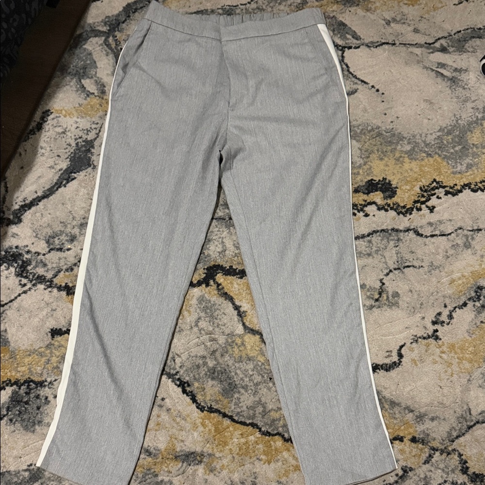 Zara Gray Pants with White Stripe